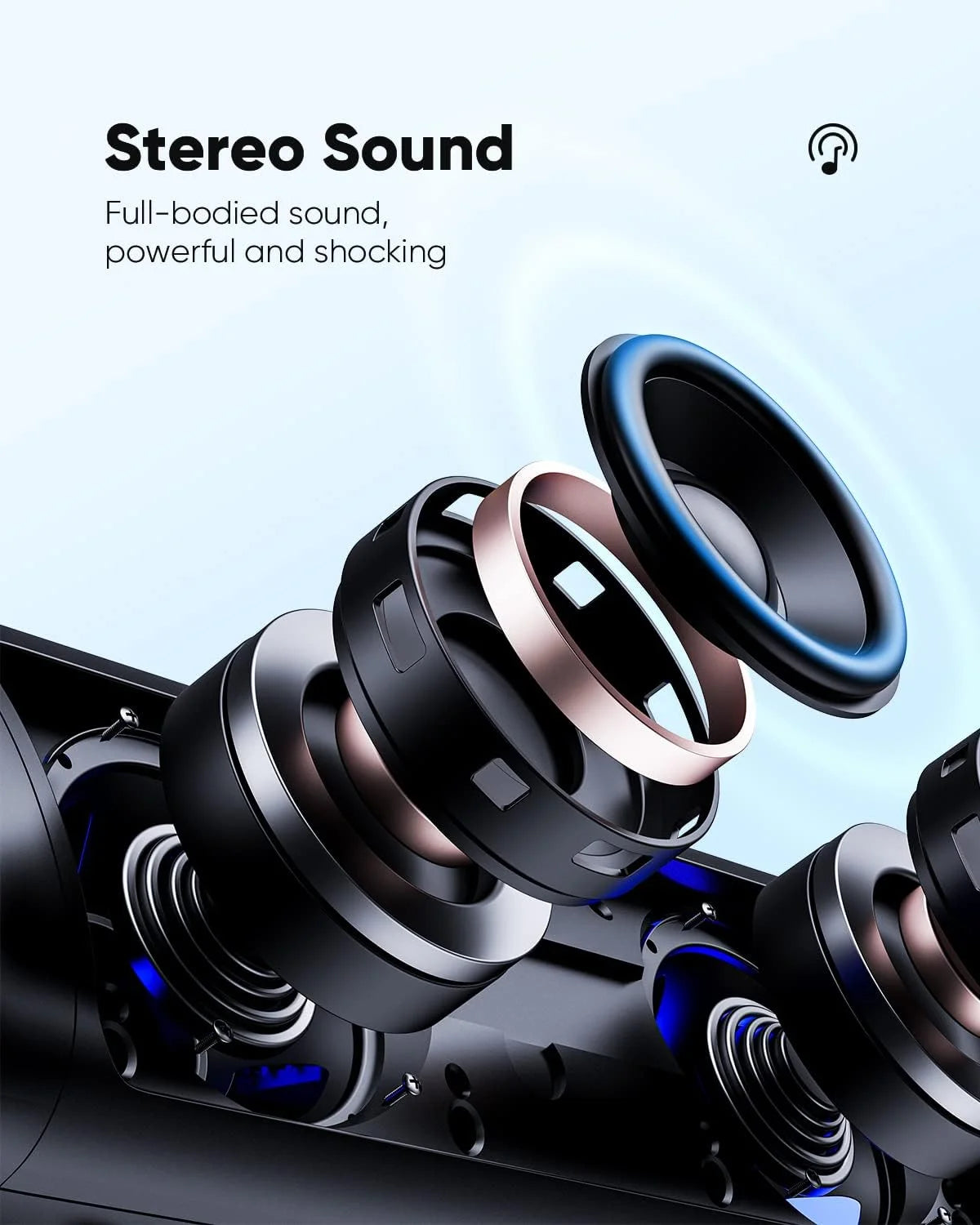 Portable Bluetooth Speaker, Wireless Speaker with Deep Bass Sound, Outdoor Speakers with Bluetooth 5.0, 30H Playtime, Dual Pairing for Home,Party