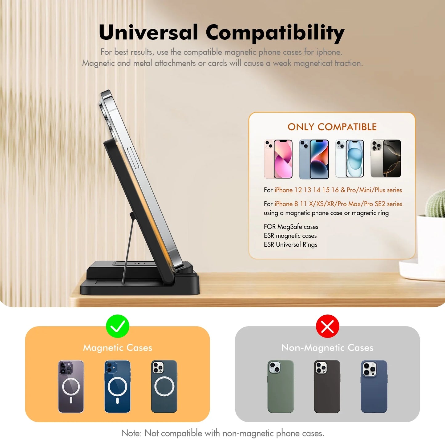 3 in 1 Wireless Charging Station, Foldable and Portable Phone Fast Multi Charger Stand for Iphone 15 14 13 12 11 Pro Max XS XR X 8 plus Iwatch Series and Airpods 3 2 Pro