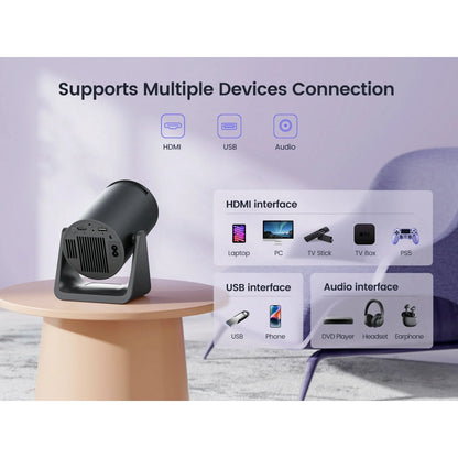 [270° Rotatable & Auto Keystone]  Mini Projector with Wifi6 and Bluetooth, 1080P FHD Support 4K, 300 ANSI Outdoor Portable Projector, Built-In Apps