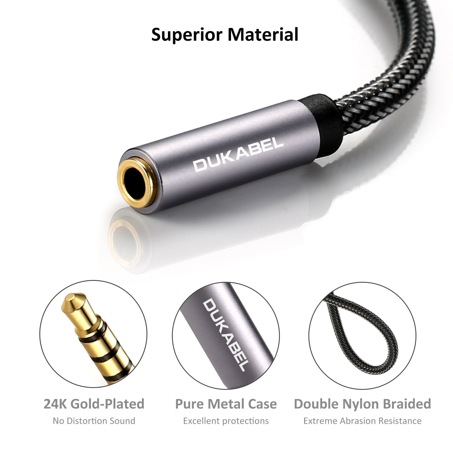 Headphone Extension Cable, 3.5Mm Male to Female Stereo Audio Cable Lossless Audio Sound Premium Audio Cord Extension Cable Gold Plated Jack & Strong Nylon Braided - Top Series (4Ft/1.2M)