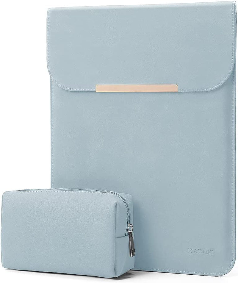 13.3 Inch Laptop Sleeve Case Faux Suede Leather for Macbook Air Pro Retina 2016-2020, for 13"-13.5" Surface Pro 5 6 7 with Pouch (For 13.3 Inches Macbook / Pro / Air, Sky Blue)