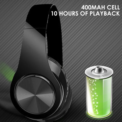 Foldable Bluetooth Noise-Canceling Over-Ear Headphones, Wireless Bluetooth Headphones, Foldable with Microphone Black, B3