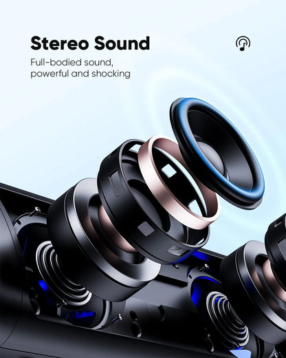 Portable Bluetooth Speaker, Wireless Speaker with Deep Bass Sound, Outdoor Speakers with Bluetooth 5.0, 30H Playtime, Dual Pairing for Home,Party