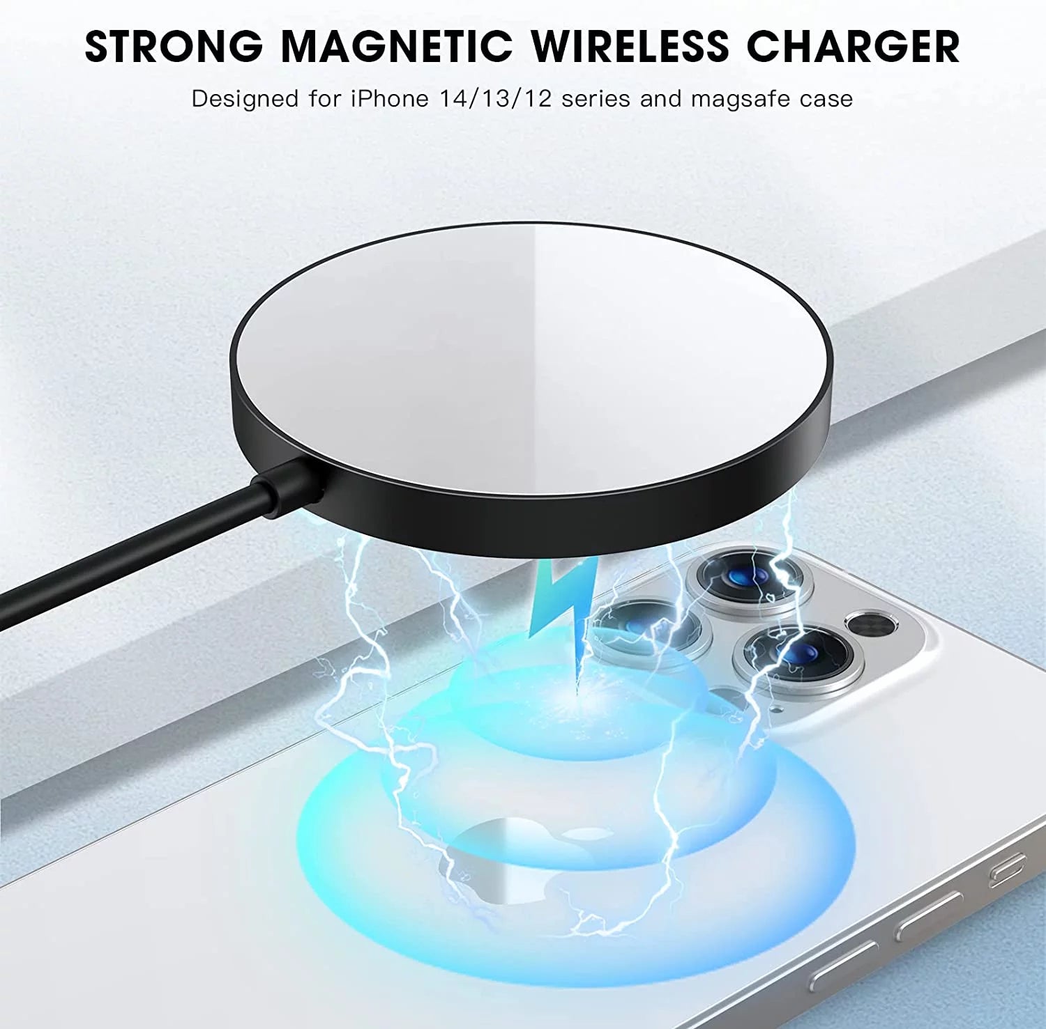Fast Charging Pad - Wireless Charger Compatible for Iphone & Airpods 3/2/Pro, Purple