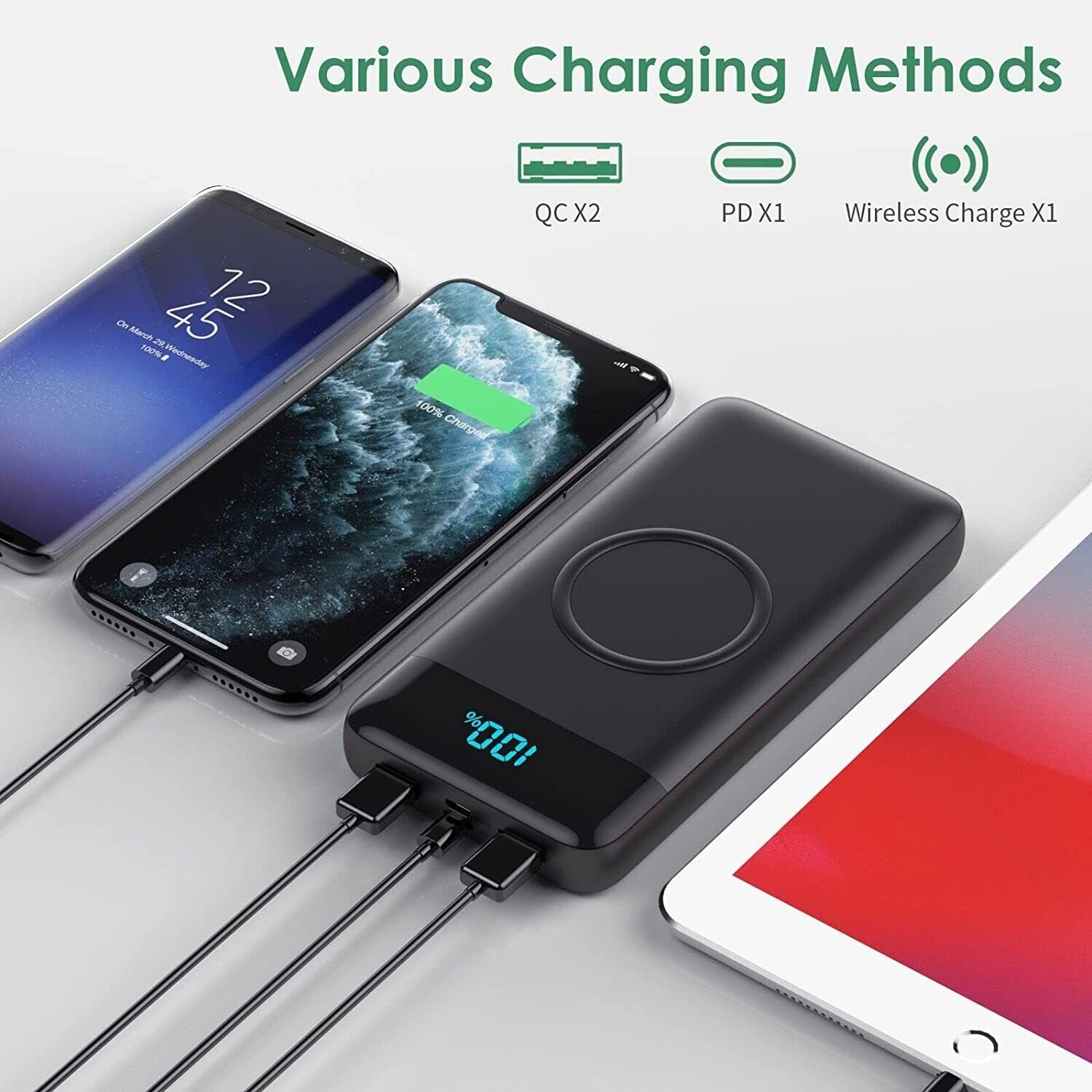 Cargador Portatil Para Celular Iphone Lg Xiaomi ,Bateria Externa Movil 30800Mah