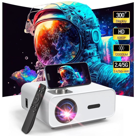 Digital HD Movie Projector, 10000:1 Contrast, Native 1080P, Compatible with Ios/Android