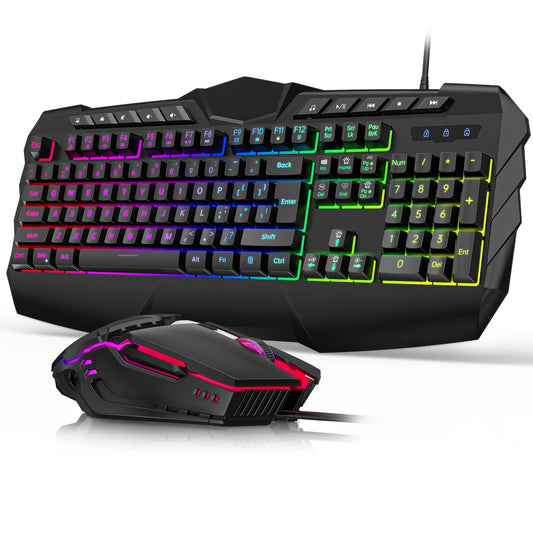 Rainbow LED Backlit Wired Gaming Keyboard