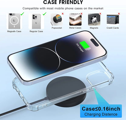Fast Charging Pad - Wireless Charger Compatible for Iphone & Airpods 3/2/Pro, Purple