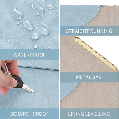 13.3 Inch Laptop Sleeve Case Faux Suede Leather for Macbook Air Pro Retina 2016-2020, for 13"-13.5" Surface Pro 5 6 7 with Pouch (For 13.3 Inches Macbook / Pro / Air, Sky Blue)